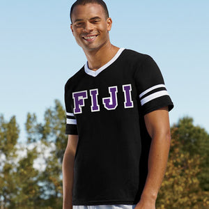 FIJI V-Neck Jersey with Striped Sleeves - 360 - TWILL