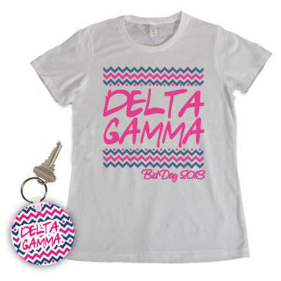 Sorority Bid Day Chevron Package - Tee and Keychain - SUB