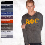 Fraternity Tri-Blend Long-Sleeve Hooded Tee with Flock - Next Level 6021 - TWILL
