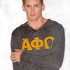 Fraternity Tri-Blend Long-Sleeve Hooded Tee with Flock - Next Level 6021 - TWILL