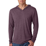 Fraternity Tri-Blend Long-Sleeve Hooded Tee with Flock - Next Level 6021 - TWILL