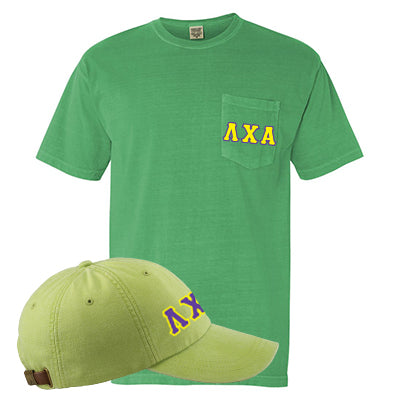 Fraternity Comfort Colors Printed Pocket T-Shirt and Hat Package - Comfort Colors 6030 AD969 - DIG