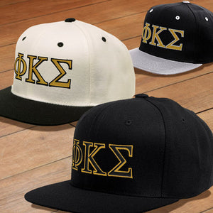 Phi Kappa Sigma Snapback Cap, 2-Color Greek Letters - 6089 - EMB