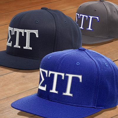 Sigma Tau Gamma Snapback Cap, 2-Color Greek Letters - 6089 - EMB