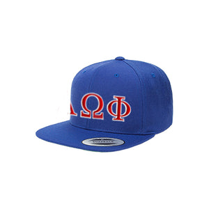 Alpha Omega Phi Snapback Cap, 2-Color Greek Letters - 6089 - EMB