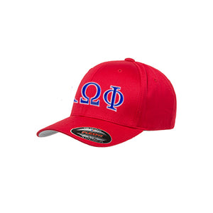 Alpha Omega Phi Flexfit Fitted Hat, 2-Color Greek Letters - 6277 - EMB