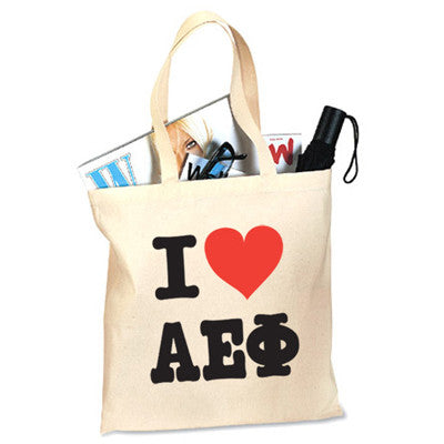 Sorority Tote Bag, Printed I Love Design - Q-Tees Q800 - CAD