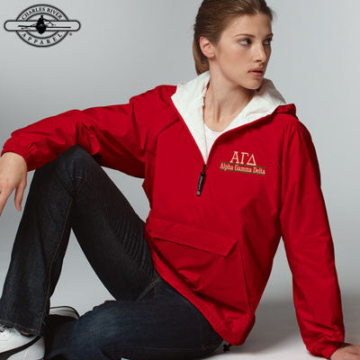 Alpha Gamma Delta Pullover Jacket, Bar Design - Charles River 9905 - EMB