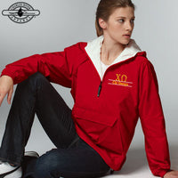 Chi Omega Pullover Jacket, Bar Design - Charles River 9905 - EMB