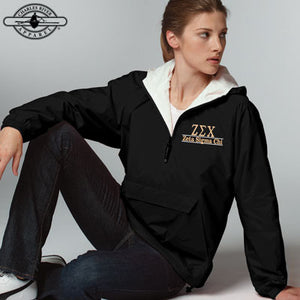 Zeta Sigma Chi Pullover Jacket, Bar Design - Charles River 9905 - EMB