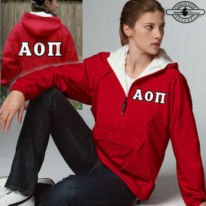 Alpha Omicron Pi Pullover Jacket - Charles River 9905 - TWILL