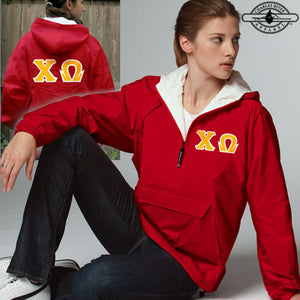 Chi Omega Pullover Jacket - Charles River 9905 - TWILL