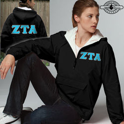 Zeta Tau Alpha Pullover Jacket - Charles River 9905 - TWILL