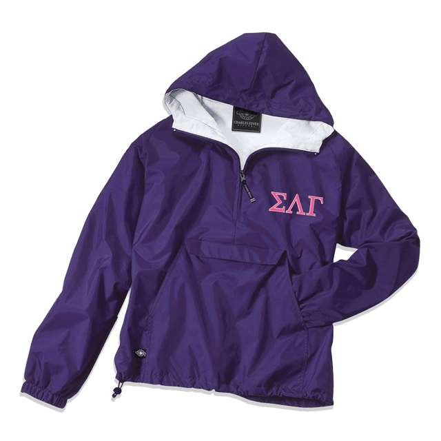 Sorority Pullover Jacket, 2-Color Greek Letters - EMB