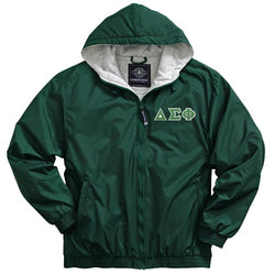 Delta Sigma Phi Greek Fleece Lined Full Zip Jacket w/ Hood - Charles River 9921 - TWILL