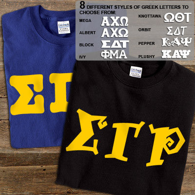 Sigma Gamma Rho T-Shirt, Printed 10 Fonts, 2-Pack Bundle Deal - G500 - CAD