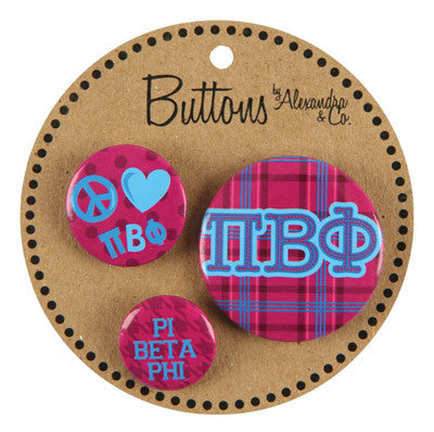 Pi Beta Phi Sorority Buttons - Alexandra Co. a1055