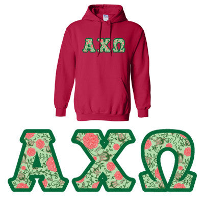 Sorority Printed Pattern Hooded Sweatshirt - Gildan 18500 - DIG