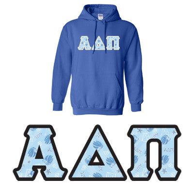 Sorority Printed Pattern Hooded Sweatshirt - Gildan 18500 - DIG