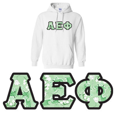 Sorority Printed Pattern Hooded Sweatshirt - Gildan 18500 - DIG