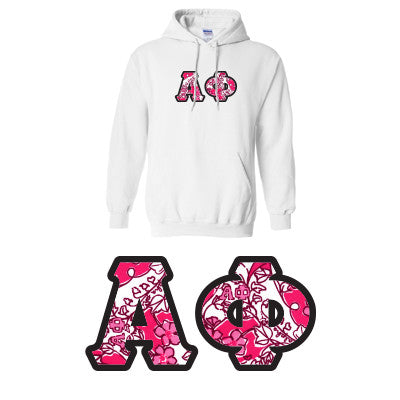 Sorority Printed Pattern Hooded Sweatshirt - Gildan 18500 - DIG