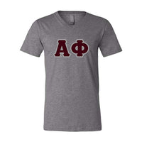 Alpha Phi V-Neck Shirt, Horizontal Letters - 3005 - TWILL