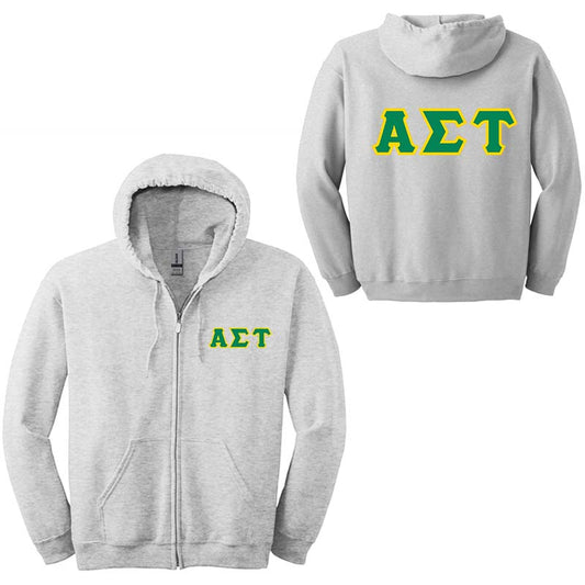 Alpha Sigma Tau Sorority Full-Zip Hoodie - G186 - TWILL