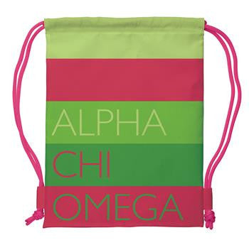 Alpha Chi Omega Drawstring Backpack - a1009