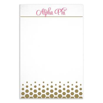 Alpha Phi Gold Notepad - a3009