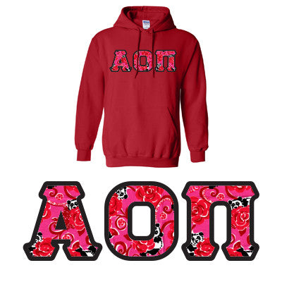 Sorority Printed Pattern Hooded Sweatshirt - Gildan 18500 - DIG