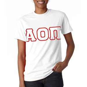 Alpha Omicron Pi Letter T-Shirt - G500 - TWILL