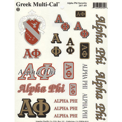 Alpha Phi Multi-Cal Stickers - Greek Accessories – Something Greek