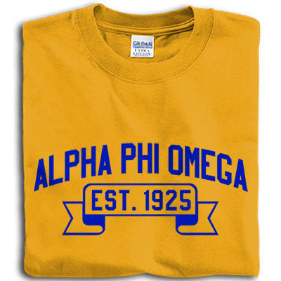 Alpha Phi Omega Vintage Football Printed T-Shirt - Gildan 5000 - CAD