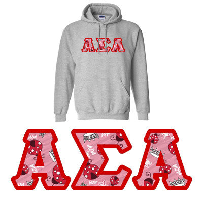 Sorority Printed Pattern Hooded Sweatshirt - Gildan 18500 - DIG