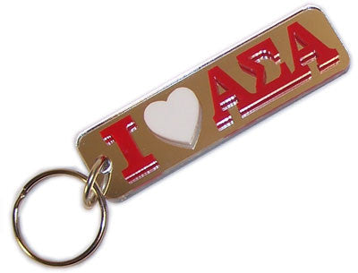 Alpha Sigma Alpha I Love Keychain - Craftique cqMHK