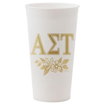 Alpha Sigma Tau Gold Printed Tumbler - Alexandra Co. a3015