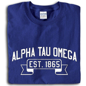 Alpha Tau Omega T-Shirt, Printed Vintage Football Design - G500 - CAD