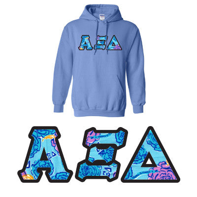 Sorority Printed Pattern Hooded Sweatshirt - Gildan 18500 - DIG