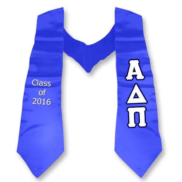 Alpha Delta Pi Graduation Stole, 3-inch Twill Letters - TWILL