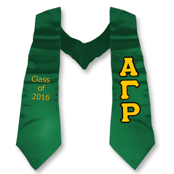 Alpha Gamma Rho Graduation Stole, 3-inch Twill Letters - TWILL