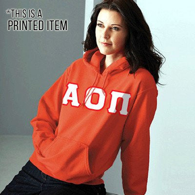 Sorority Hooded Sweatshirt, Printed Greek Letters - Gildan 18500 - DIG