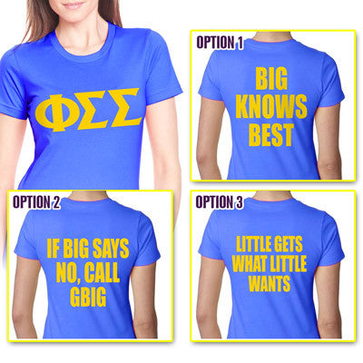 Sorority Big-Lil Printed T-Shirt - Front and Back - Gildan 5000 - CAD