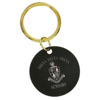 Custom Greek Graduation Black Circle Keychain - BKR43 - LZR
