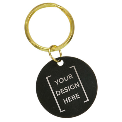 Custom Greek Graduation Black Circle Keychain - BKR43 - LZR