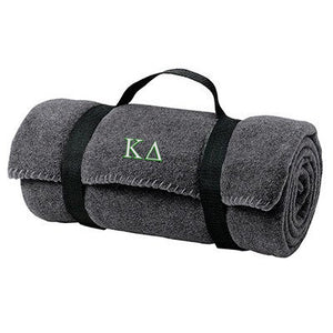 Kappa Delta Fleece Blanket with Straps, 2-Color Greek Letters - BP10 - EMB