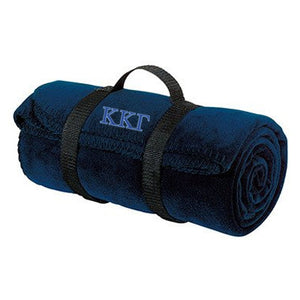 Kappa Kappa Gamma Fleece Blanket with Straps, 2-Color Greek Letters - BP10 - EMB