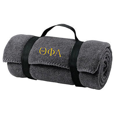 Theta Phi Alpha Fleece Blanket with Straps, 2-Color Greek Letters - BP10 - EMB