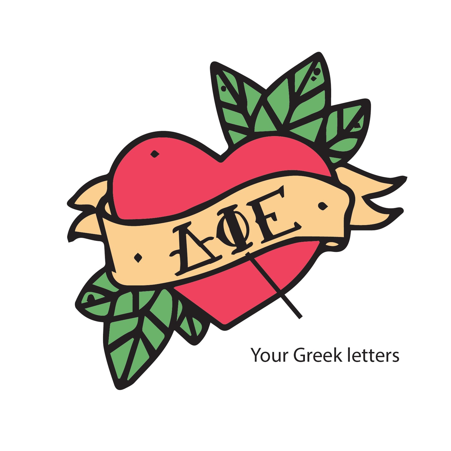 Sorority Banner Heart  - PL408 - SUB