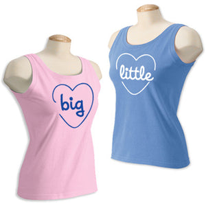 Sorority Garment-Dyed Tank-Top, Printed Big/Lil Heart Design - C9360 - CAD