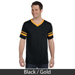 Alpha Sigma Phi V-Neck Jersey with Striped Sleeves - 360 - TWILL